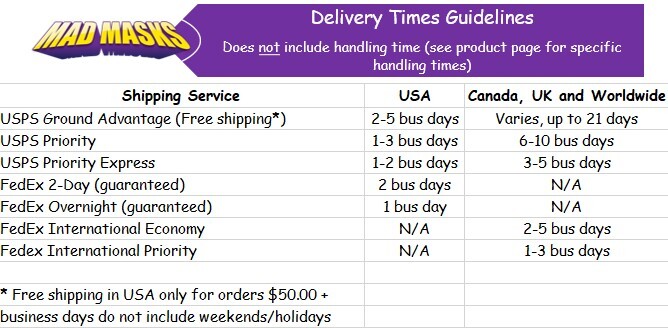 Mad Masks Shipping Schedule Mad Masks Shipping Schedule